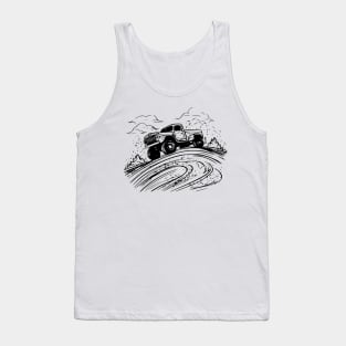 Minimalist Monochrome Pickup Truck Tee Tank Top